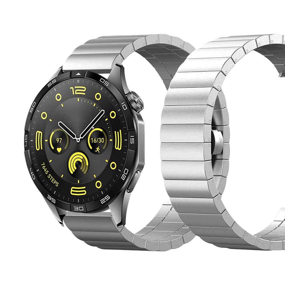 Huawei Watch GT4 46mm Uyumlu Premium Solid Gövde Güvenli Kilit Paslanmaz Çelik Metal Kordon