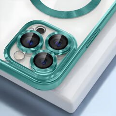 Sneezy İphone 13 İle Uyumlu Reflect Line MagSafe Uyumlu İnce Tasarım Kapak Turkuaz - Turkuaz