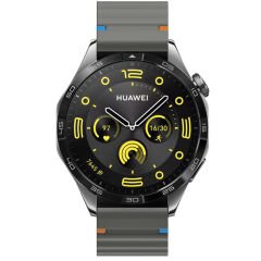 Huawei Watch GT5 46mm İle Uyumlu Dalga Desenli Tokalı Yumusaş Soft Silikon Kordon Koyu Gri