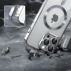 Sneezy İphone 11 İle Uyumlu Reflect Line MagSafe Uyumlu İnce Tasarım Kapak Gümüş - Gümüş