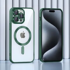 Sneezy İphone 11 İle Uyumlu Reflect Line MagSafe Uyumlu İnce Tasarım Kapak Haki - Haki