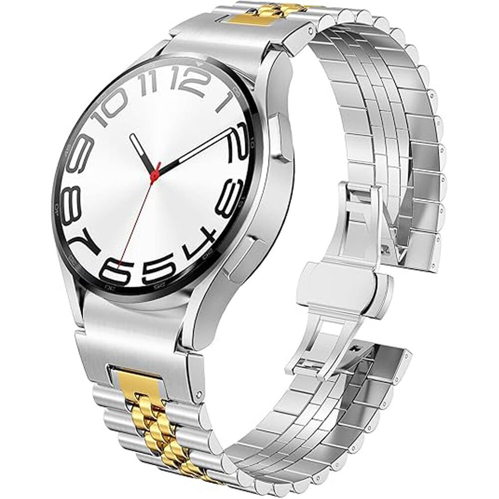 Samsung Galaxy Watch 5 40mm-44mm İle Uyumlu Klipsli Paslanmaz Çelik Metal Kordon