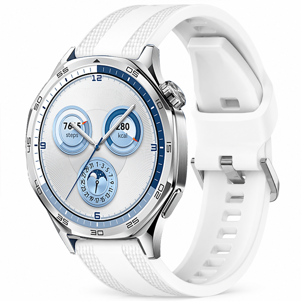 Sneezy Huawei Watch GT 5 46mm Uyumlu TPUFlex Çift Şerit Örgü Desenli Silikon Kordon