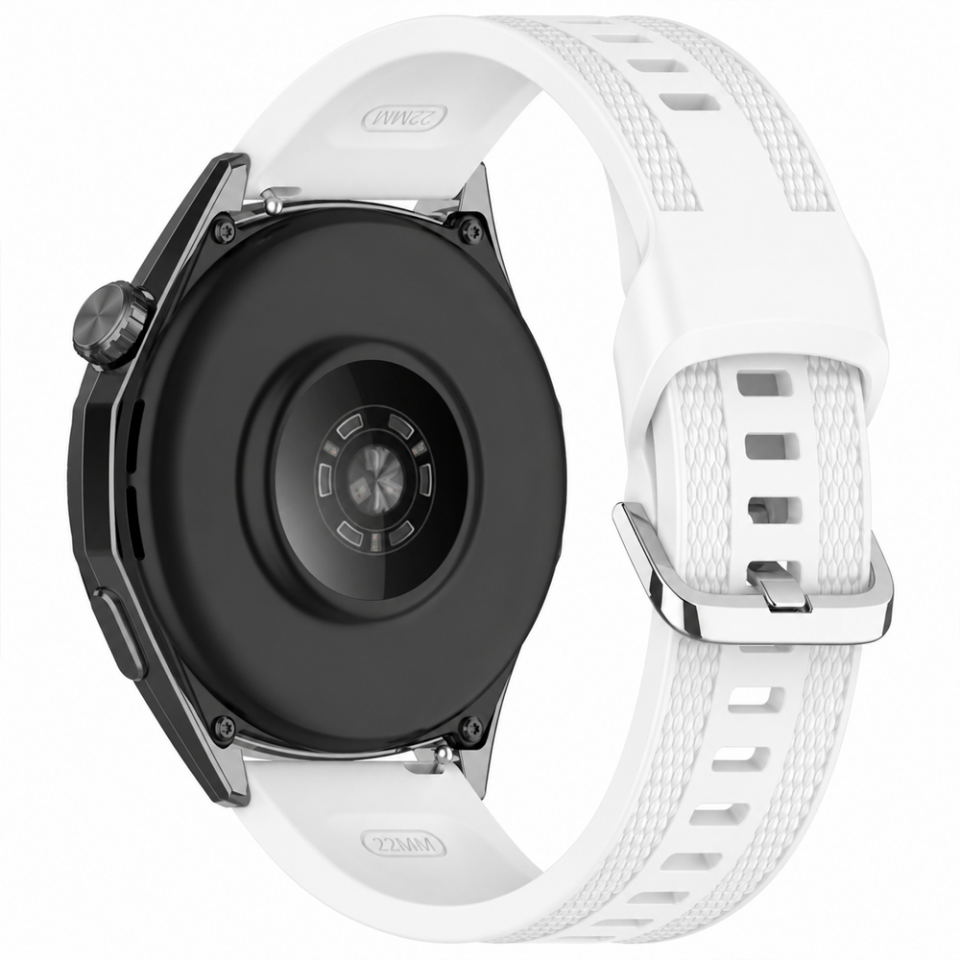 Sneezy Huawei Watch GT 5 46mm Uyumlu TPUFlex Çift Şerit Örgü Desenli Silikon Kordon