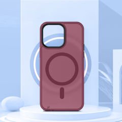 Sneezy İphone 15 Pro İle Uyumlu Magnetic Matte Prism Kapak Mürdüm - Mürdüm