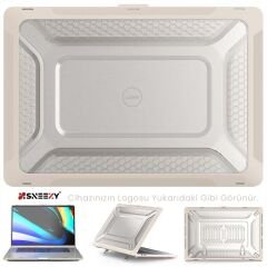 MacBook Air 13.3 İnç Kılıf M1 A2337-A2179-A1932 Zırh Özellikli Dayanıklı Koruyucu Plastik Sert Kılıf Gold-Set1