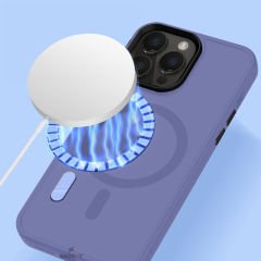 Sneezy İphone 15 Pro İle Uyumlu Magnetic Matte Prism Kapak Lila - Lila