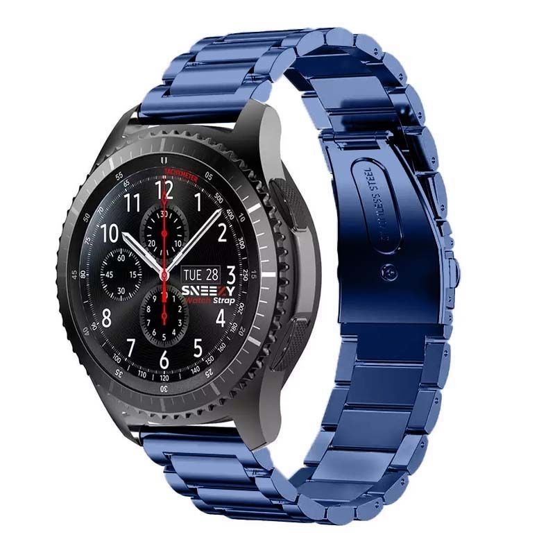 Amazfit Watch GTR 3 Pro-GTR 3-GTR 2e-GTS 2-GTR 47mm 22mm Uyumlu Ironweft Döküm Çelik Metal Kordon Lacivert