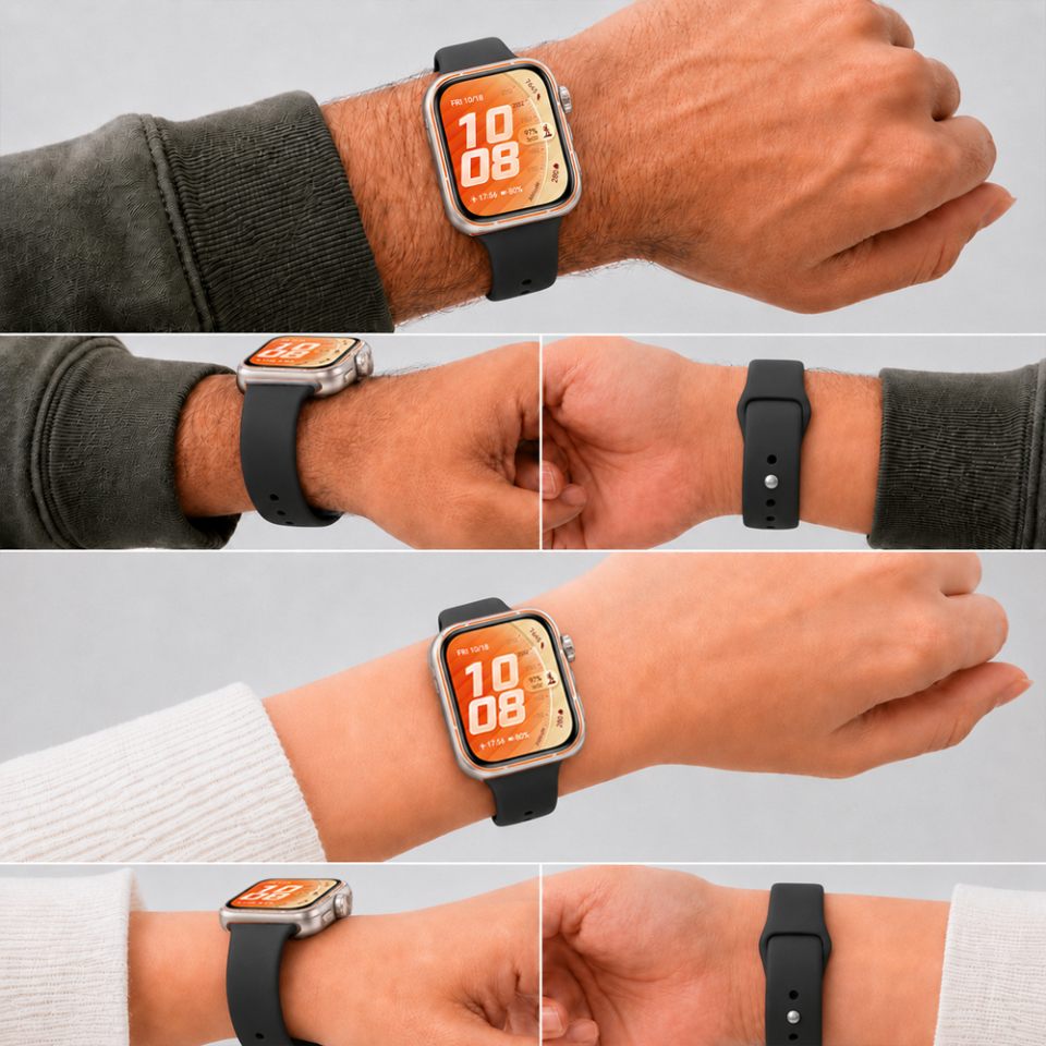 Huawei Watch Fit 5 Pro İle Uyumlu PureLux Tam Uyumlu Yumuşak Soft Silikon Kordon Siyah