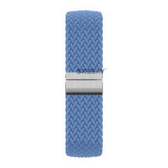 Sneezy Huawei Watch Fit - Fit New  İle Uyumlu Metal Klips Solo Fiberlink Örgü Kordon Mavi Açık - Mavi Açık