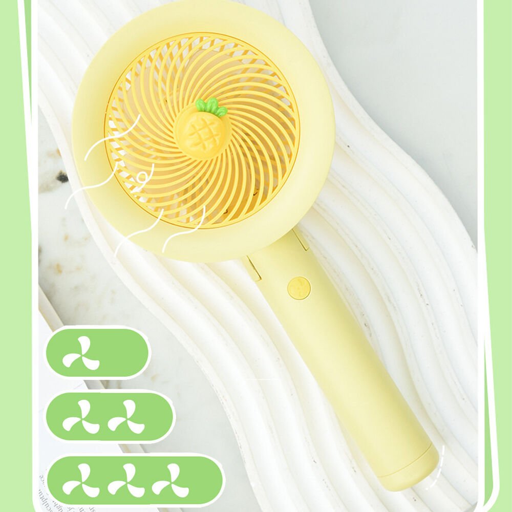 Meyve Figürlü 3 Kademeli Sessiz Mini Taşınabilir Fan Şarjlı Type-C Girişli, Taşınabilir Masaüstü Fan