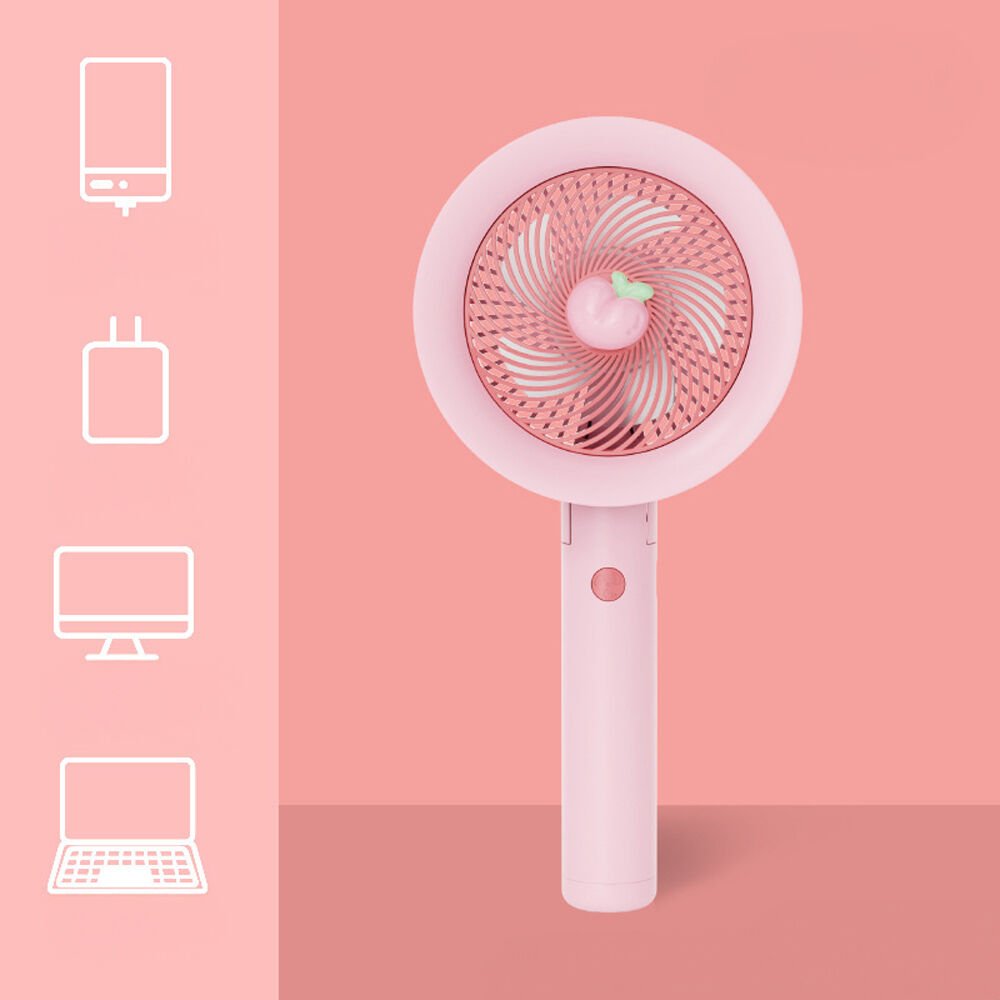 Meyve Figürlü 3 Kademeli Sessiz Mini Taşınabilir Fan Şarjlı Type-C Girişli, Taşınabilir Masaüstü Fan