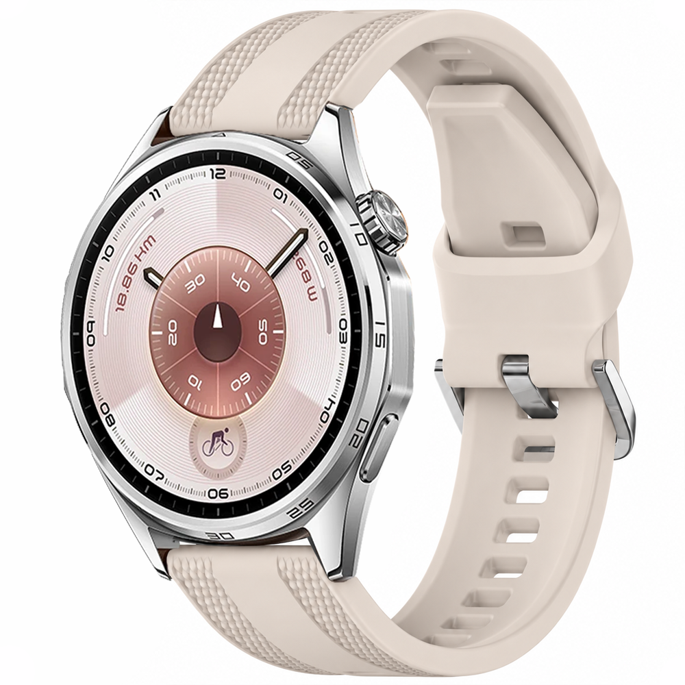 Sneezy Huawei Watch GT 6 46mm Uyumlu TPUFlex Çift Şerit Örgü Desenli Silikon Kordon