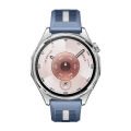 Huawei Watch GT6 46mm İle Uyumlu SportStripe Örgü Desen Metal Tokalı Silikon Akıllı Saat Kordonu Mavi