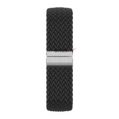 Sneezy Huawei Watch Fit - Fit New  İle Uyumlu Metal Klips Solo Fiberlink Örgü Kordon Siyah - Siyah