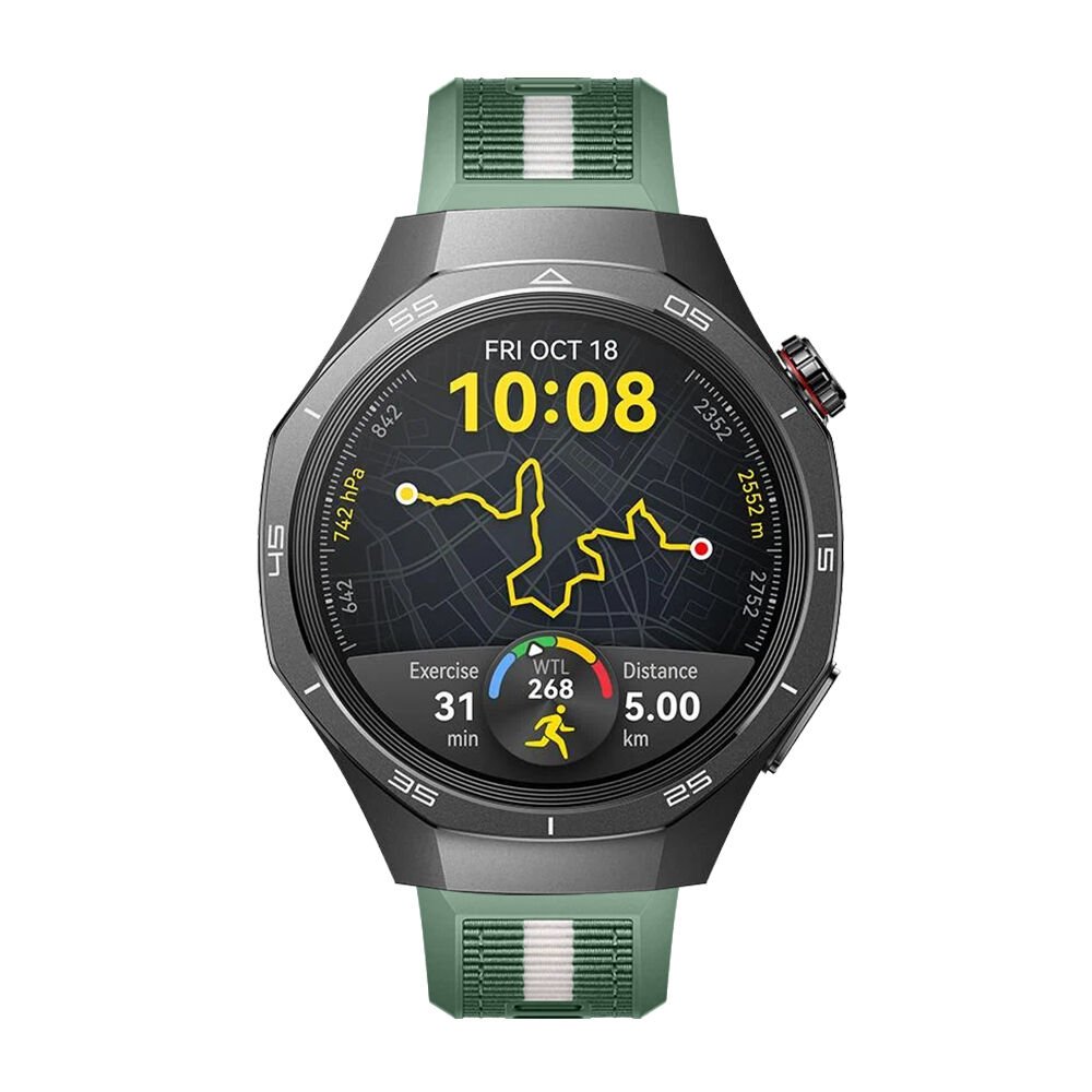 Huawei Watch GT5 Pro 46mm İle Uyumlu SportStripe Örgü Desen Metal Tokalı Silikon Akıllı Saat Kordonu