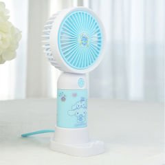 Sevimli Karakter Desenli Sessiz USB Şarjlı Mini Fan Kalemtraşlı, Taşınabilir Masaüstü Fan Mavi