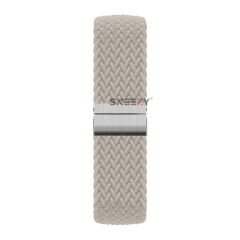 Sneezy Huawei Watch Fit - Fit New  İle Uyumlu Metal Klips Solo Fiberlink Örgü Kordon Starlight - Starlight