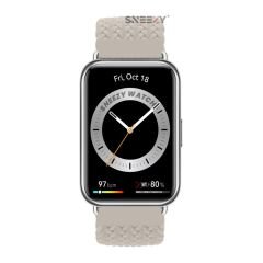 Sneezy Huawei Watch Fit - Fit New  İle Uyumlu Metal Klips Solo Fiberlink Örgü Kordon Starlight - Starlight