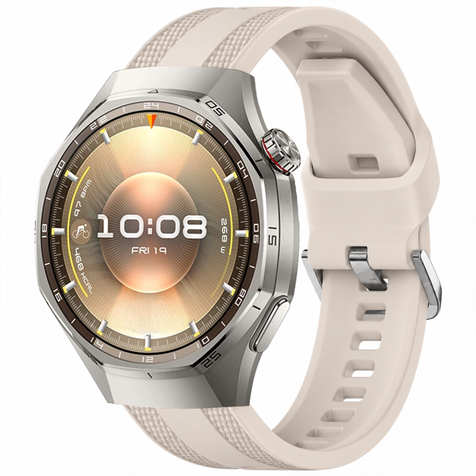 Sneezy Huawei Watch GT 6 Pro 46mm Uyumlu TPUFlex Çift Şerit Örgü Desenli Silikon Kordon