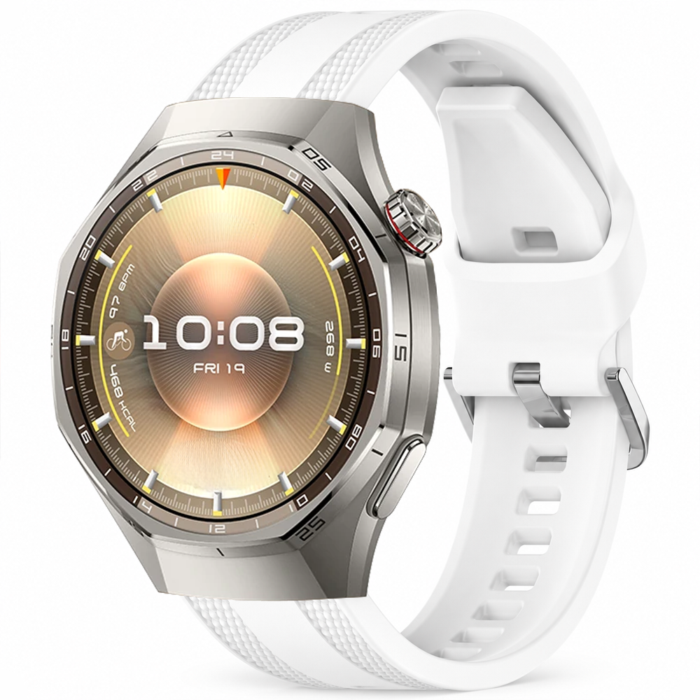 Sneezy Huawei Watch GT 6 Pro 46mm Uyumlu TPUFlex Çift Şerit Örgü Desenli Silikon Kordon