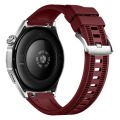 Huawei Watch GT5 Pro 46mm İle Uyumlu SportStripe Örgü Desen Metal Tokalı Silikon Akıllı Saat Kordonu Mürdüm
