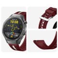 Huawei Watch GT5 Pro 46mm İle Uyumlu SportStripe Örgü Desen Metal Tokalı Silikon Akıllı Saat Kordonu Mürdüm