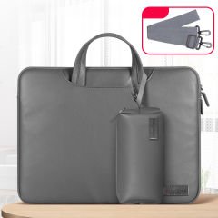 MacBook Air 13.3 İnç Kılıf M1 / A2337-A2179-A1932, için Deri Şık ve Dayanıklı Koruma Çantası Gri