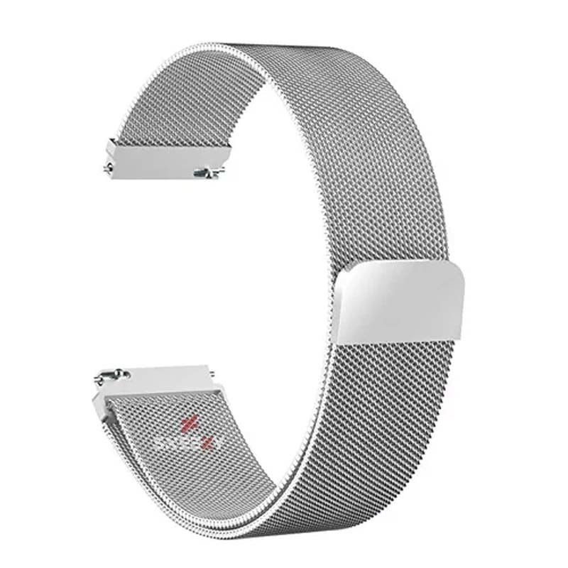 Xiaomi Watch S1 -S1 Active -Mi Watch -Watch Color 22mm Uyumlu Woven Wire Tasarım Metal Hasır Kordon Gümüş