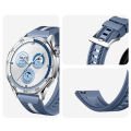 Huawei Watch GT5 46mm İle Uyumlu SportStripe Örgü Desen Metal Tokalı Silikon Akıllı Saat Kordonu