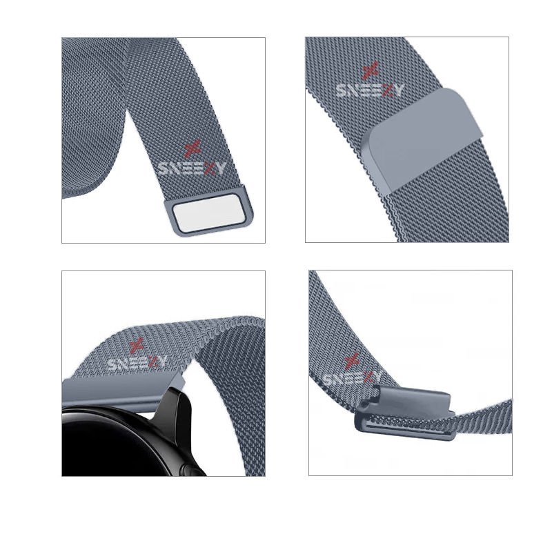 Xiaomi Watch S1 -S1 Active -Mi Watch -Watch Color 22mm Uyumlu Woven Wire Tasarım Metal Hasır Kordon Koyu Gri