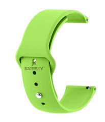 Samsung Galaxy Watch 46mm R800 – Watch 3 45mm R840 22mm Uyumlu PureLux Soft Silikon Kordon Yeşil - Yeşil