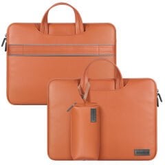 MacBook Pro 13.3 İnç Kılıf M1 / A2338-A2251-A2289, için Deri Şık ve Dayanıklı Koruma Çantası Kahverengi