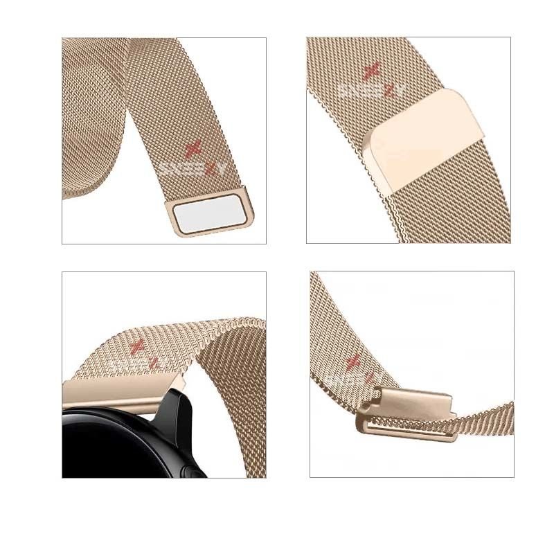 Xiaomi Watch S1 -S1 Active -Mi Watch -Watch Color 22mm Uyumlu Woven Wire Tasarım Metal Hasır Kordon Retro Gold