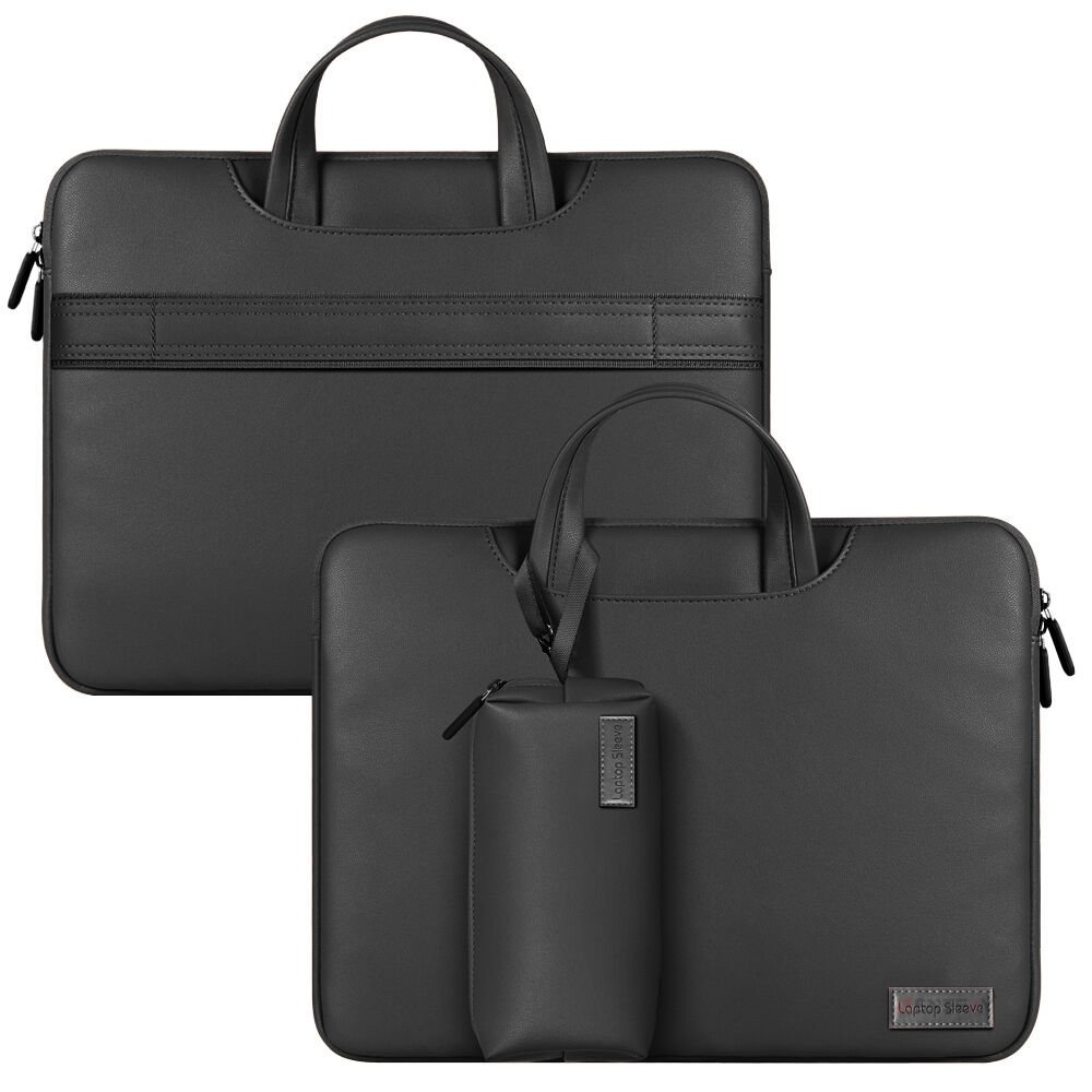 MacBook Pro 13.3 İnç Kılıf M1 / A2338-A2251-A2289, için Deri Şık ve Dayanıklı Koruma Çantası Siyah