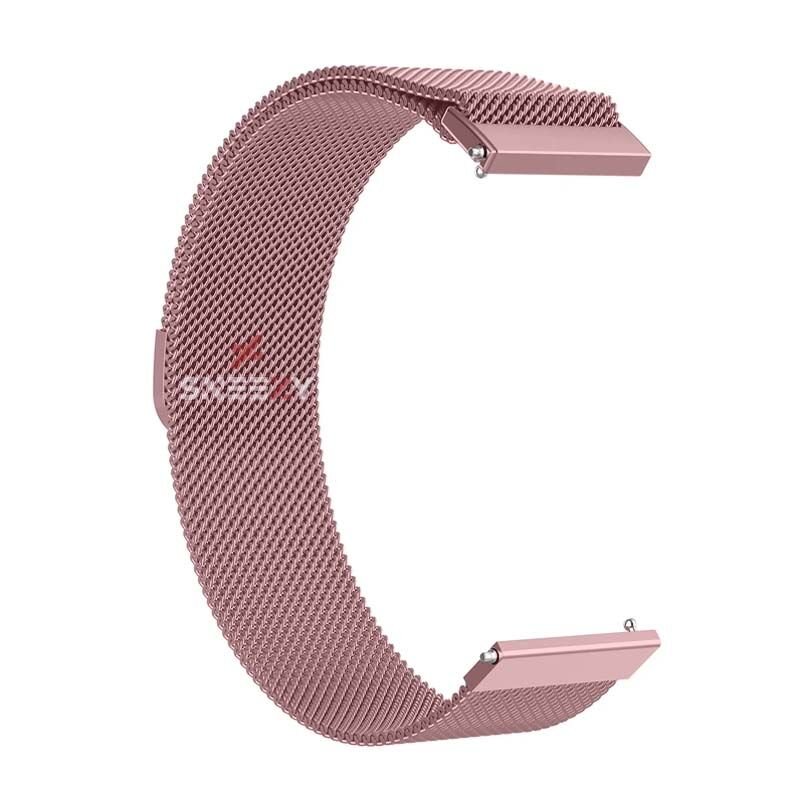 Xiaomi Watch S1 -S1 Active -Mi Watch -Watch Color 22mm Uyumlu Woven Wire Tasarım Metal Hasır Kordon Rose