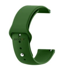 Samsung Galaxy Watch 46mm R800 – Watch 3 45mm R840 22mm Uyumlu PureLux Soft Silikon Kordon Çimen Yeşili - Çimen Yeşili