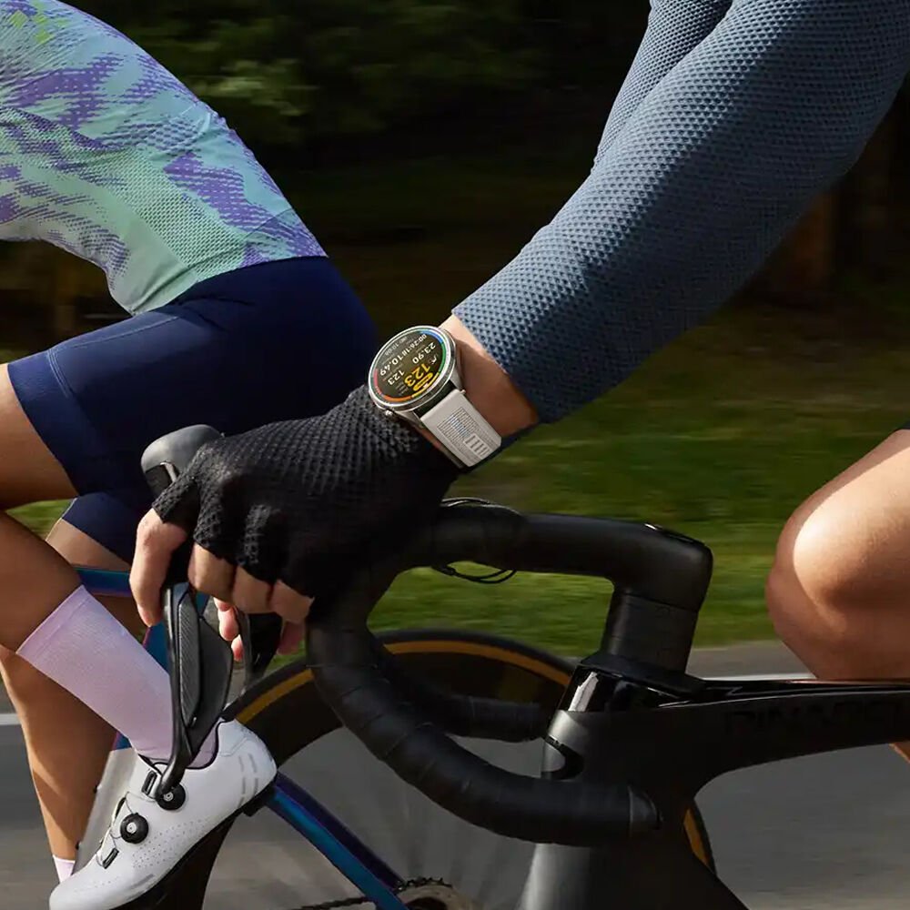 Huawei Watch GT5 46mm İle Uyumlu SportStripe Örgü Desen Metal Tokalı Silikon Akıllı Saat Kordonu Starlight