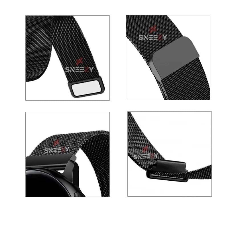 Xiaomi Watch S1 -S1 Active -Mi Watch -Watch Color 22mm Uyumlu Woven Wire Tasarım Metal Hasır Kordon Siyah