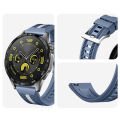 Huawei Watch GT4 46mm İle Uyumlu SportStripe Örgü Desen Metal Tokalı Silikon Akıllı Saat Kordonu