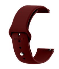 Samsung Galaxy Watch 46mm R800 – Watch 3 45mm R840 22mm Uyumlu PureLux Soft Silikon Kordon Koyu Kırmızı - Koyu Kırmızı