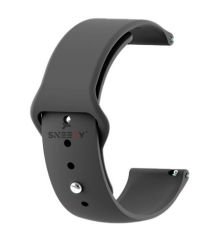 Samsung Galaxy Watch 46mm R800 – Watch 3 45mm R840 22mm Uyumlu PureLux Soft Silikon Kordon Koyu Gri - Koyu Gri