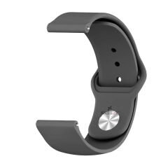 Samsung Galaxy Watch 46mm R800 – Watch 3 45mm R840 22mm Uyumlu PureLux Soft Silikon Kordon Koyu Gri - Koyu Gri