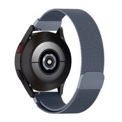 Samsung Galaxy Watch 46mm R800 -Watch 3 45mm R840 22mm Uyumlu Woven Wire Tasarım Metal Hasır Kordon Koyu Gri