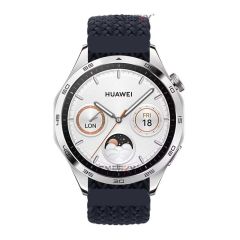 Sneezy Huawei Watch GT5 46mm İle Uyumlu 22mm Metal Klips Solo Fiberlink Örgü Kordon Lacivert