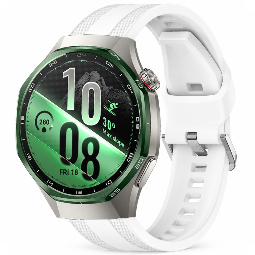 Sneezy Huawei Watch GT 7 Pro 46mm Uyumlu TPUFlex Çift Şerit Örgü Desenli Silikon Kordon