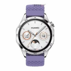 Sneezy Huawei Watch GT5 46mm İle Uyumlu 22mm Metal Klips Solo Fiberlink Örgü Kordon Lila