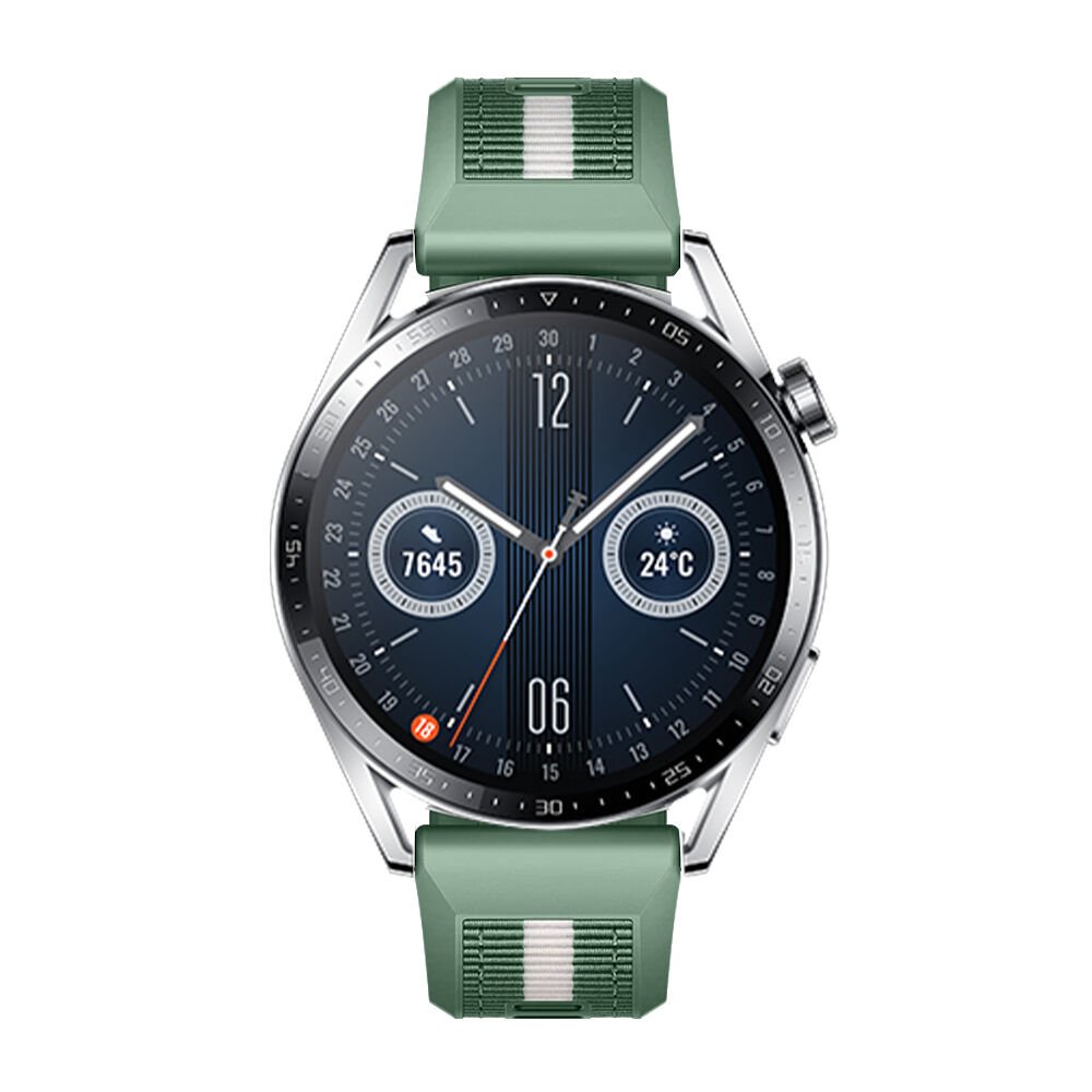 Huawei Watch GT3 Pro GT3 GT2 46mm SportStripe Örgü Desen Metal Tokalı Silikon Akıllı Saat Kordonu