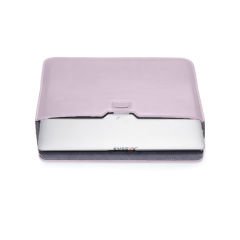 Sneezy Macbook Pro 14.2 İnç M1 A2442 Uyumlu PortaPivo Standlı Deri Taşıma Çantası Pembe - Pembe