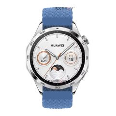 Sneezy Huawei Watch GT5 46mm İle Uyumlu 22mm Metal Klips Solo Fiberlink Örgü Kordon Mavi Açık